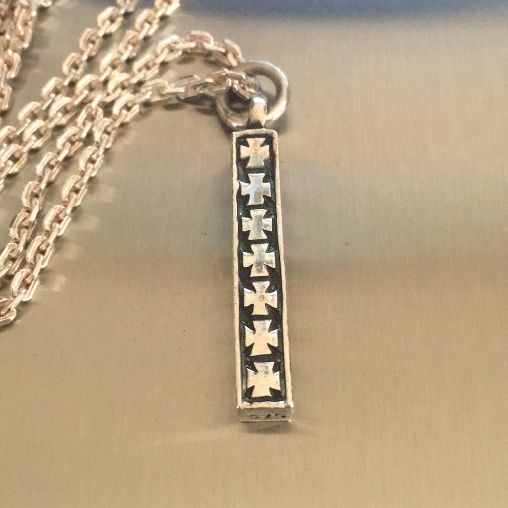 925 STERLING SILVER NECKLACE & CROSS PENDANT